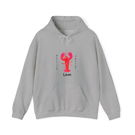 Unisex Heavy Blend™ Hooded Sweatshirt. The art is from an actual photo of Leon, complete with his trademark back patch,... survive, thrive,...