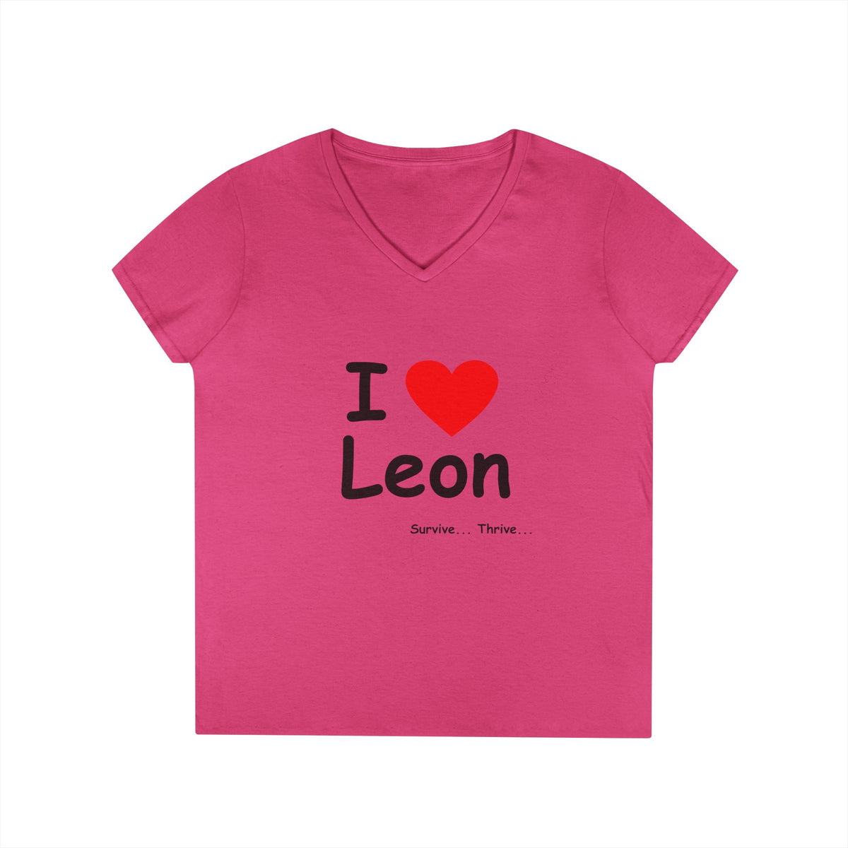 I Love Leon Ladies' V-Neck T-Shirt