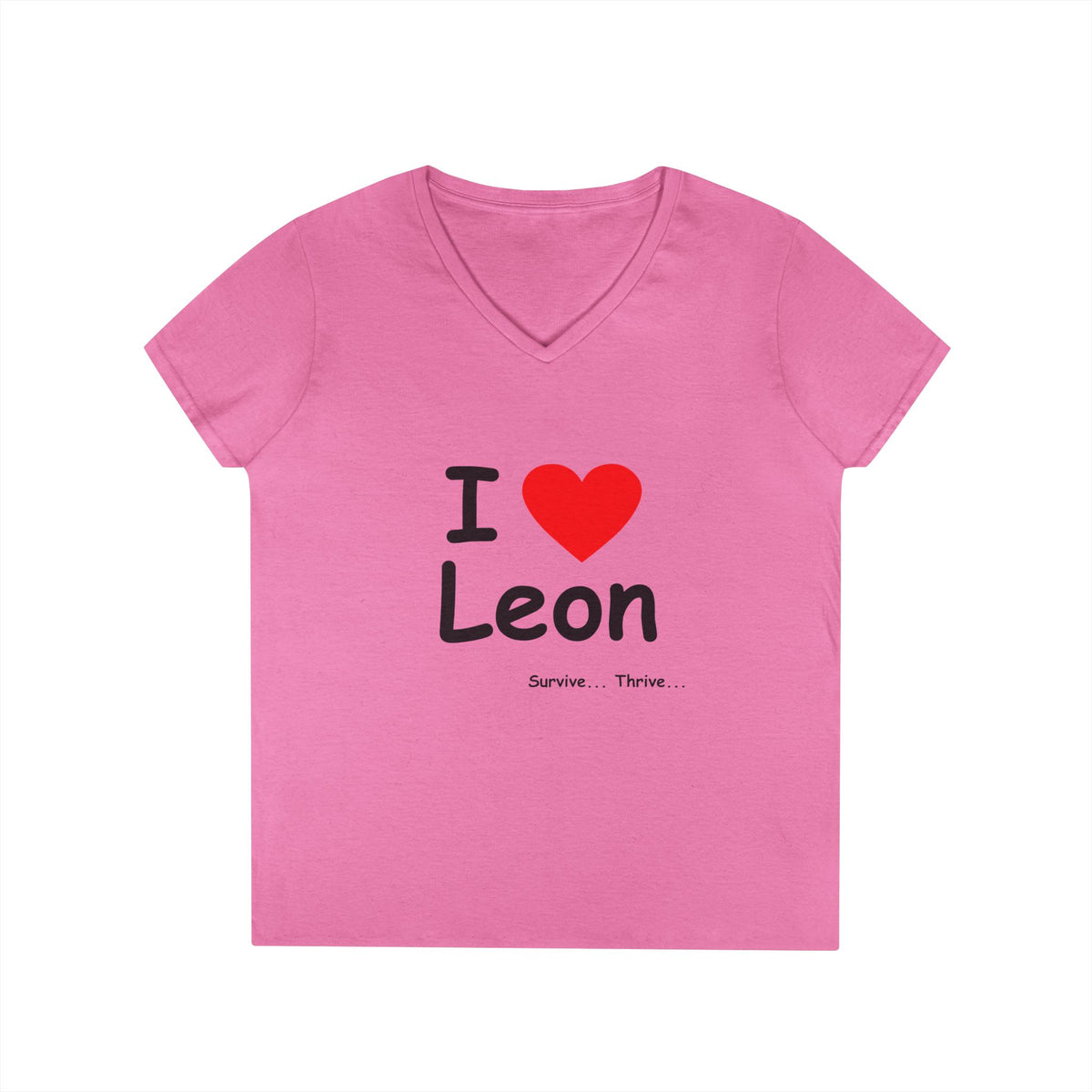 I Love Leon Ladies' V-Neck T-Shirt