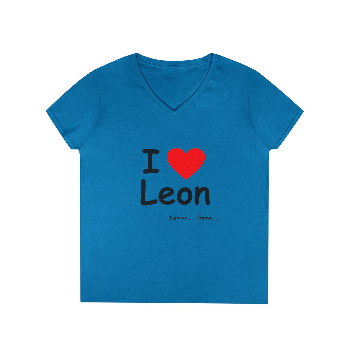 I Love Leon Ladies' V-Neck T-Shirt