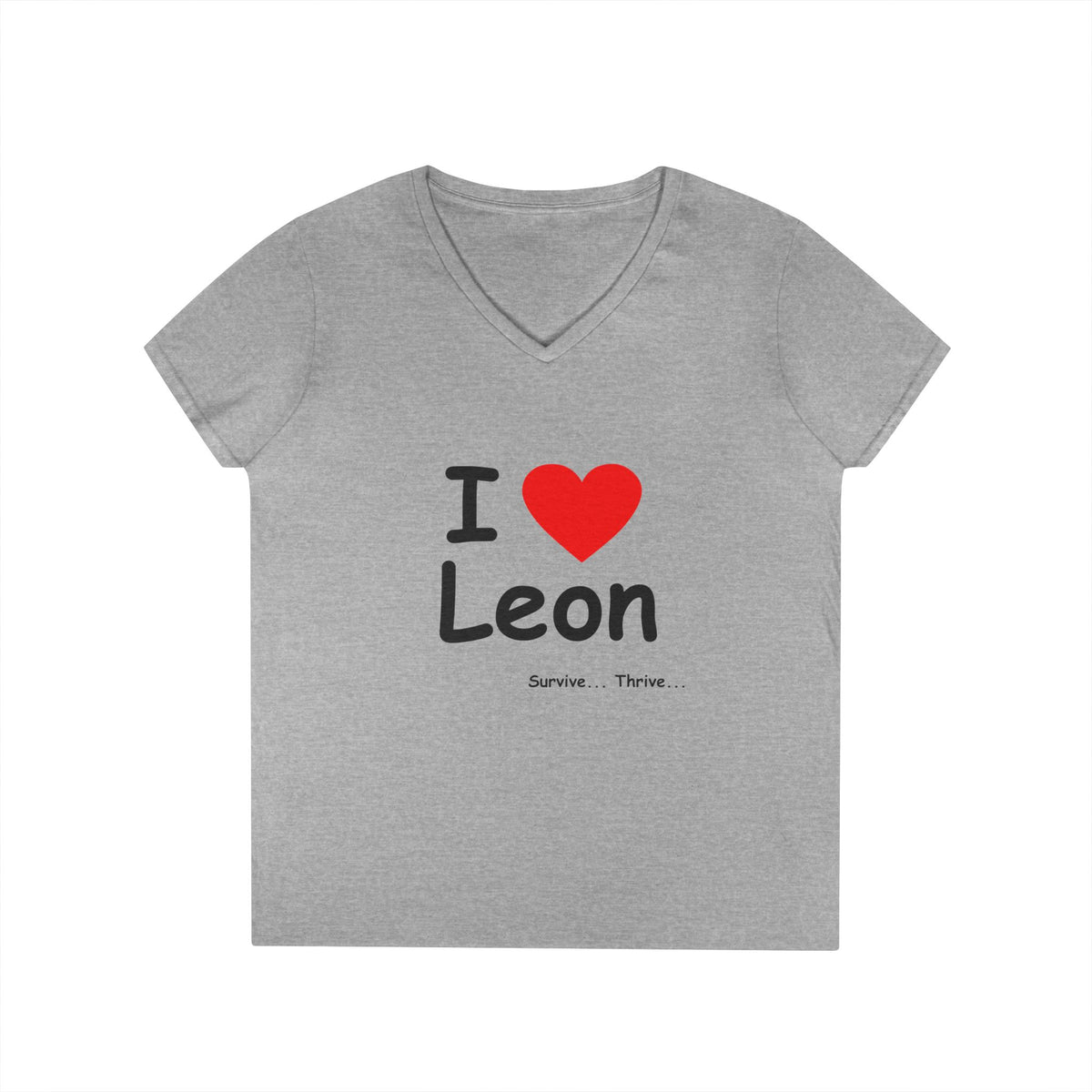 I Love Leon Ladies' V-Neck T-Shirt