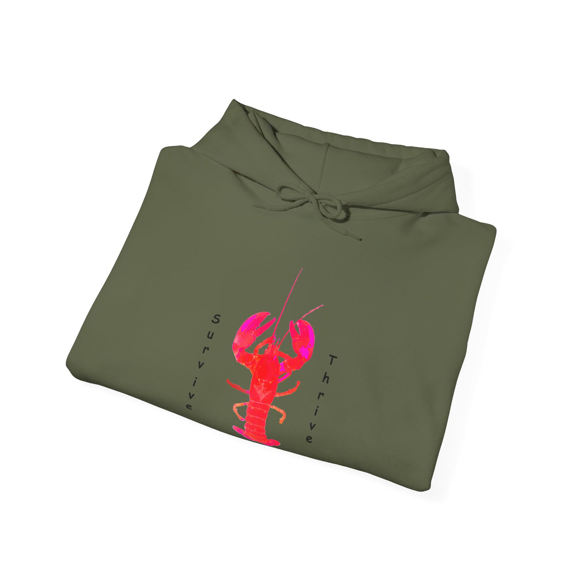 Unisex Heavy Blend™ Hooded Sweatshirt.  The art is from an actual photo of Leon, complete with his trademark back patch,... survive, thrive,...