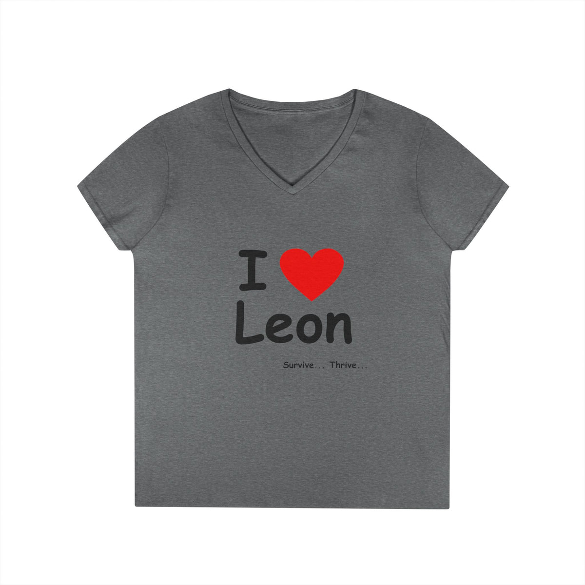 I Love Leon Ladies' V-Neck T-Shirt