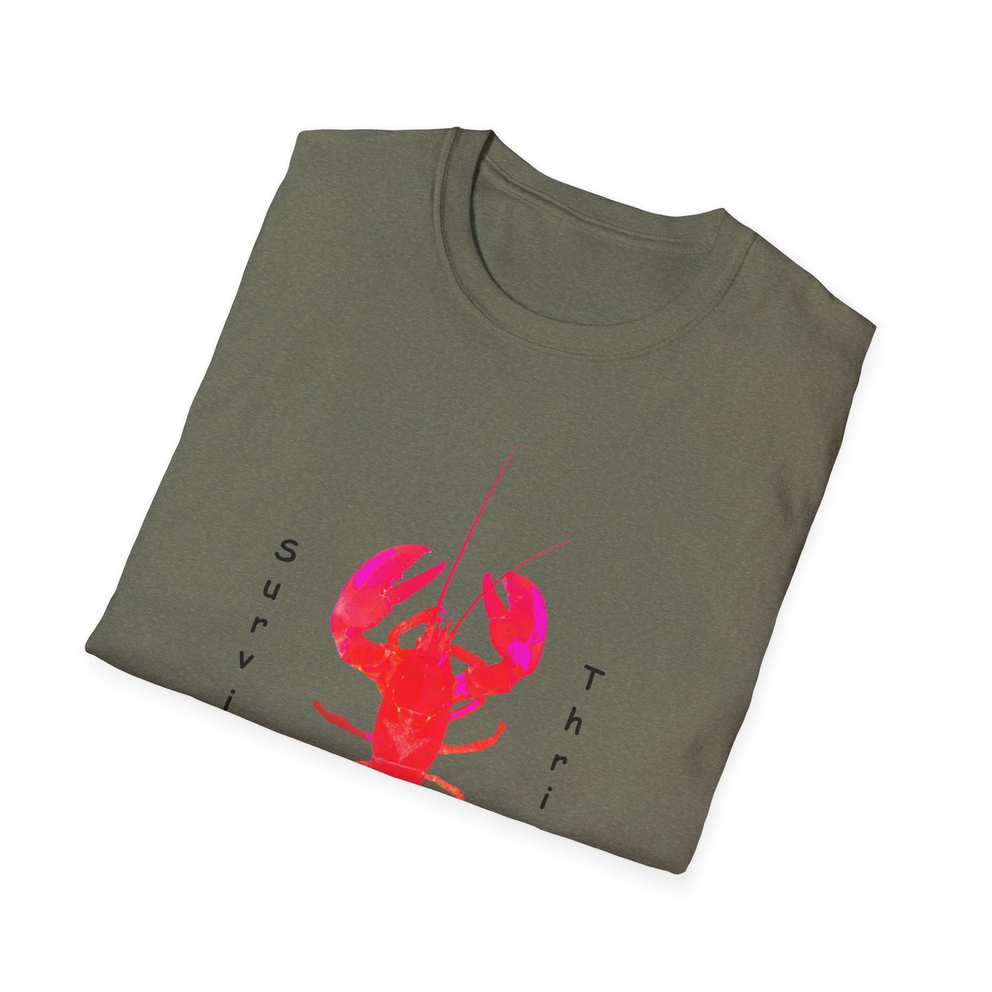 Unisex Softstyle T-Shirt.  The art is from an actual photo of Leon, complete with his trademark back patch,... survive, thrive,...