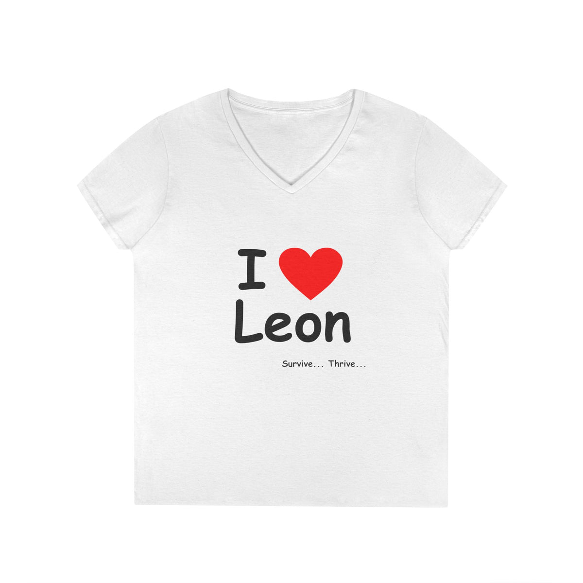 I Love Leon Ladies' V-Neck T-Shirt